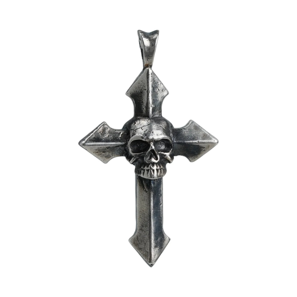 Pandantiv cruce „Memento Mori” pentru bărbați din argint 925 – simbol al trecerii și al eternității | Art Diva