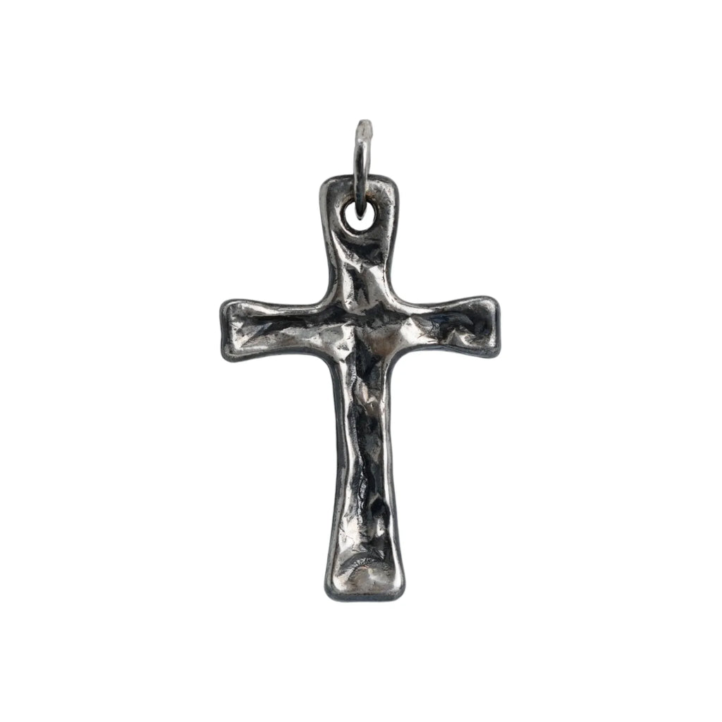 Pandantiv cruce masivă „Forță și Credință” pentru bărbați din argint 925 – bijuterie sculpturală în stil boho rustic | Art Diva