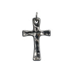 Pandantiv cruce masivă „Forță și Credință” pentru bărbați din argint 925 – bijuterie sculpturală în stil boho rustic | Art Diva