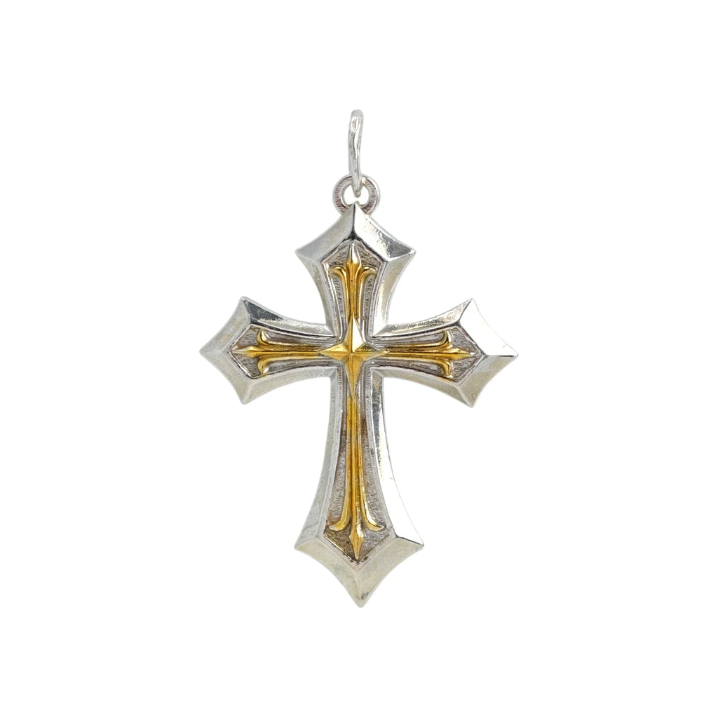 Pandantiv „Crucea Regală” pentru bărbați din argint 925 – mare și masiv, simbol ornamental al forței și al protecției spirituale | Art Diva