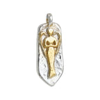 Pandantiv „Înger păzitor” din argint 925 cu accente aurii – talisman sculptural lustruit manual pentru protecție și lumină | Art Diva
