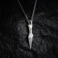 Pandantiv pumnal în formă de lamă din argint 925, talisman handmade al forței pentru bărbați, boho rustic, Art Diva