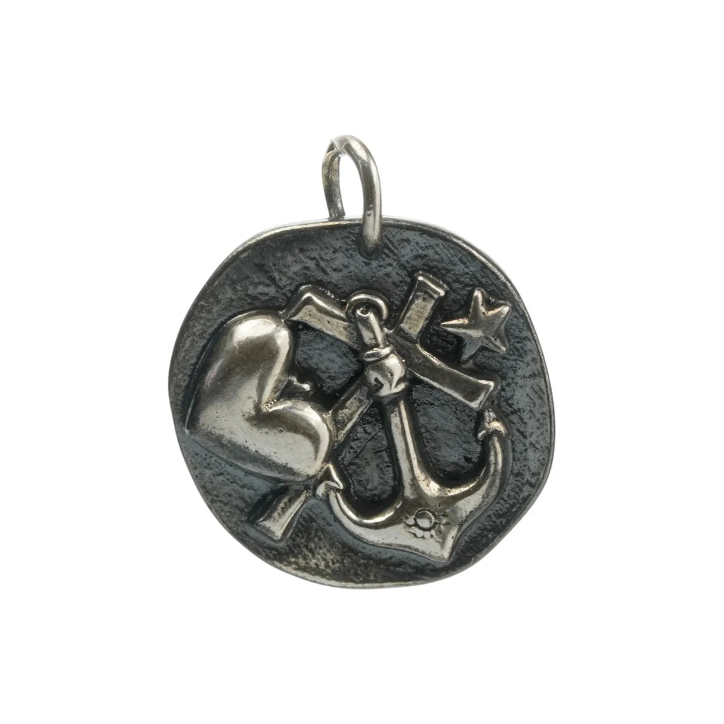 Pandantiv „Credință • Iubire • Speranță” din argint 925 – talisman pentru forță și liniște interioară, bijuterie sculpturală în stil boho și rustic | Art Diva
