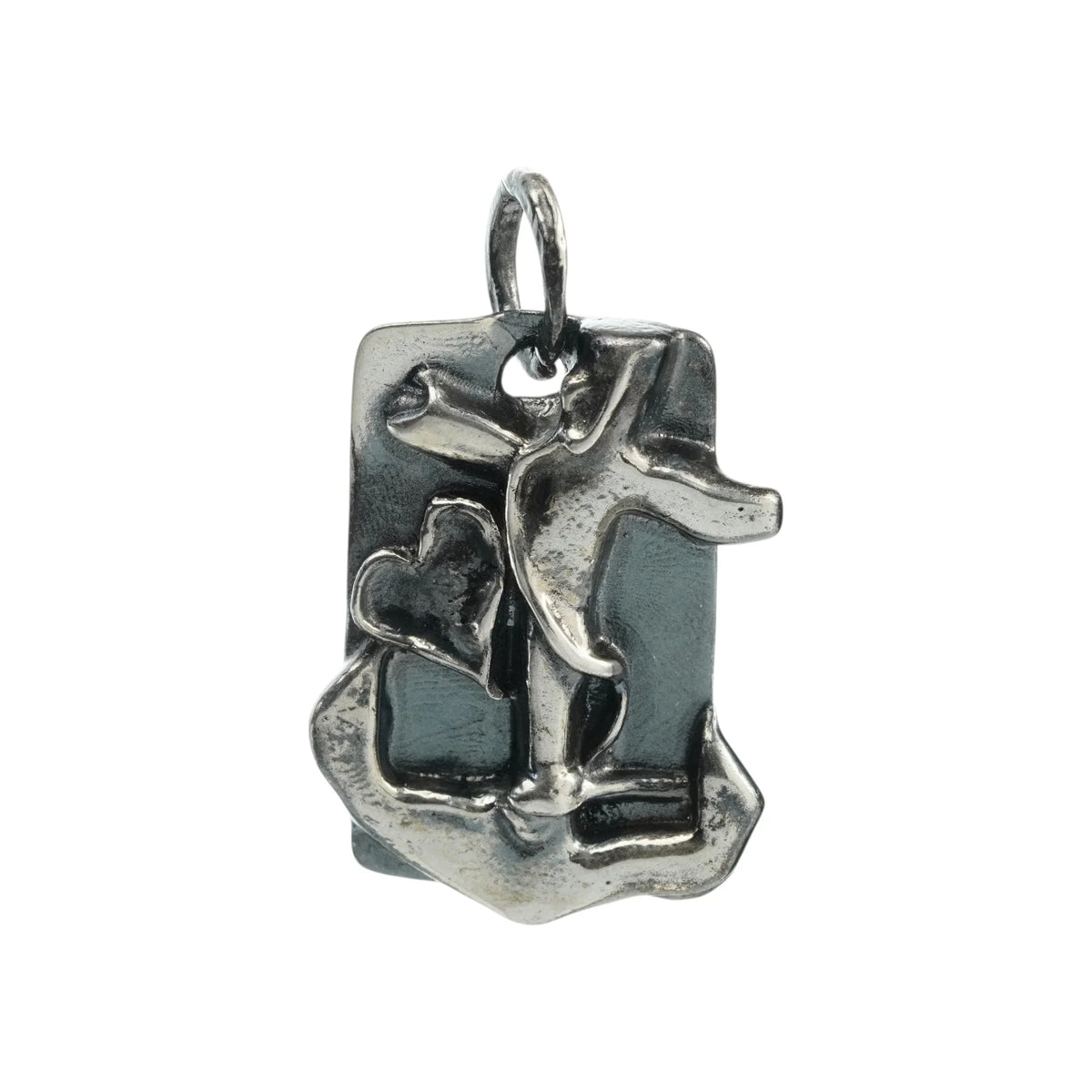 Pandantiv „Credință, Speranță și Iubire” pentru bărbați din argint 925 – bijuterie sculpturală realizată manual în stil boho și rustic | Art Diva