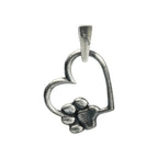 Pandantiv „Inimă și lăbuță” din argint 925 – simbol al iubirii pentru animale și talisman pentru loialitate și iubire necondiționată, bijuterie sculpturală oxidată în stil boho și rustic | Art Diva