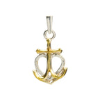 Pandantiv „Credință • Speranță • Iubire” din argint 925 cu accente aurii – talisman maritim, bijuterie sculpturală în stil boho | Art Diva