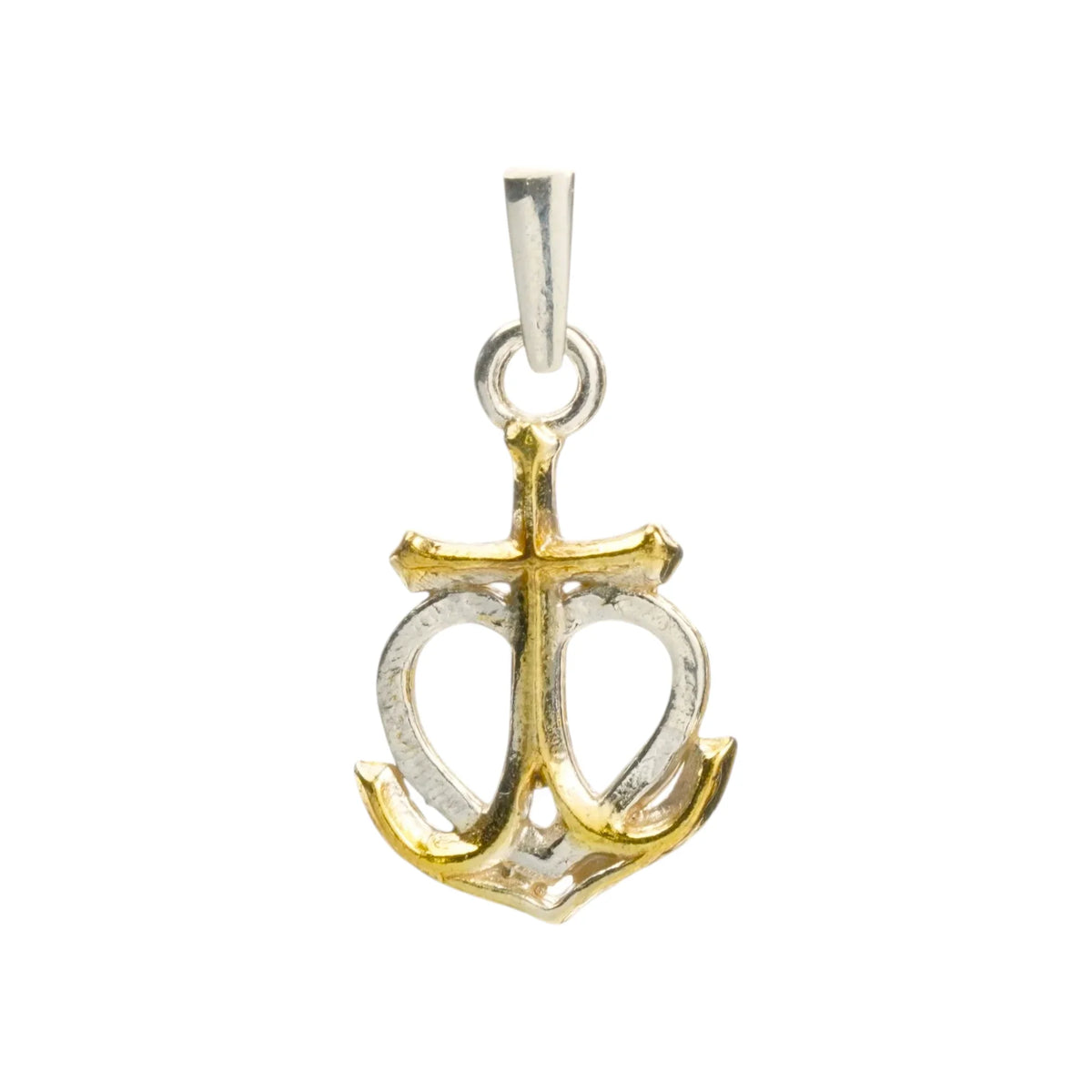 Pandantiv „Credință • Speranță • Iubire” din argint 925 cu accente aurii – talisman maritim, bijuterie sculpturală în stil boho | Art Diva