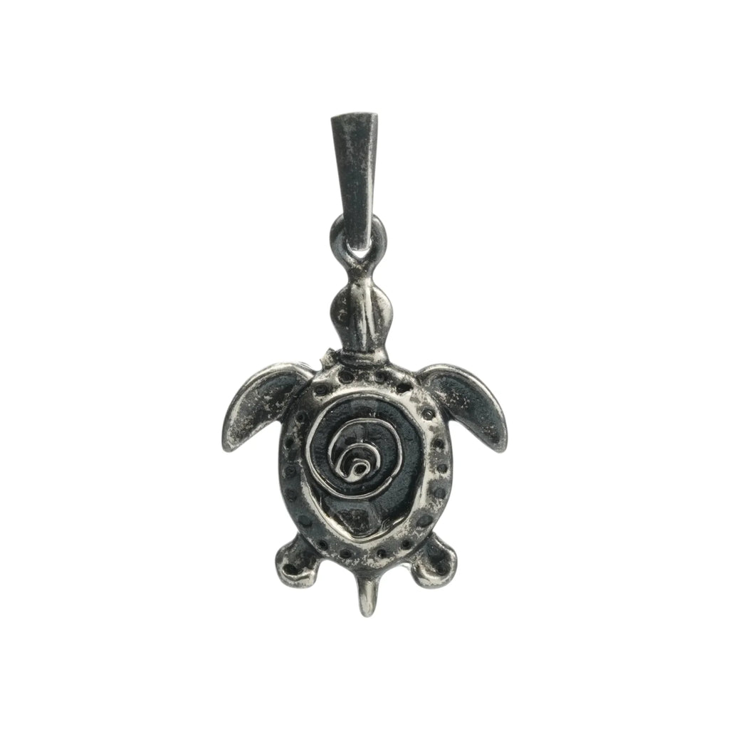 Pandantiv „Broască țestoasă” din argint 925, realizat manual – simbol al longevității, al înțelepciunii și al protecției, talisman în stil boho și rustic | Art Diva