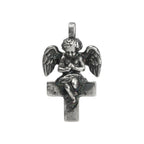 Pandantiv „Înger pe Cruce” din argint 925 – talisman handmade pentru protecție și lumină, bijuterie sculpturală în stil boho și rustic | Art Diva