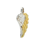 Pandantiv „Aripă de înger” handmade din argint 925 cu accente aurii – talisman pentru protecție, forță și lumină, bijuterie sculpturală în stil boho și rustic | Art Diva