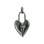 Pandantiv „Îmbrățișarea îngerului” din argint 925 – talisman pentru alinare și protecție, bijuterie sculpturală oxidată în stil boho și rustic | Art Diva