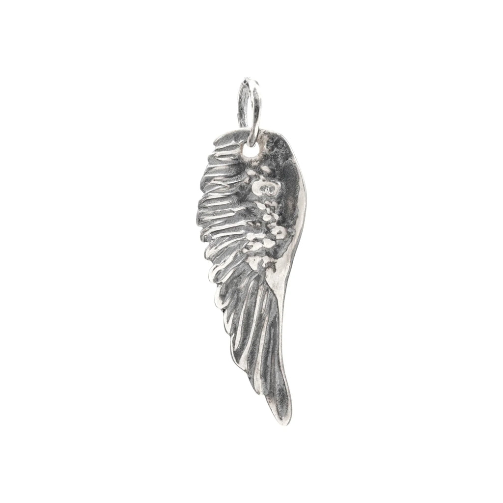 Pandantiv Aripă de Înger din argint 925 – talisman de protecție, bijuterie sculpturală handmade în stil boho, cadou pentru mamă, fiică sau prietenă | Art Diva