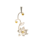 Pandantiv „Floare Delicată” din argint 925 cu accent auriu – talisman pentru nou început și gingășie, bijuterie sculpturală realizată manual în stil boho-rustic | Art Diva