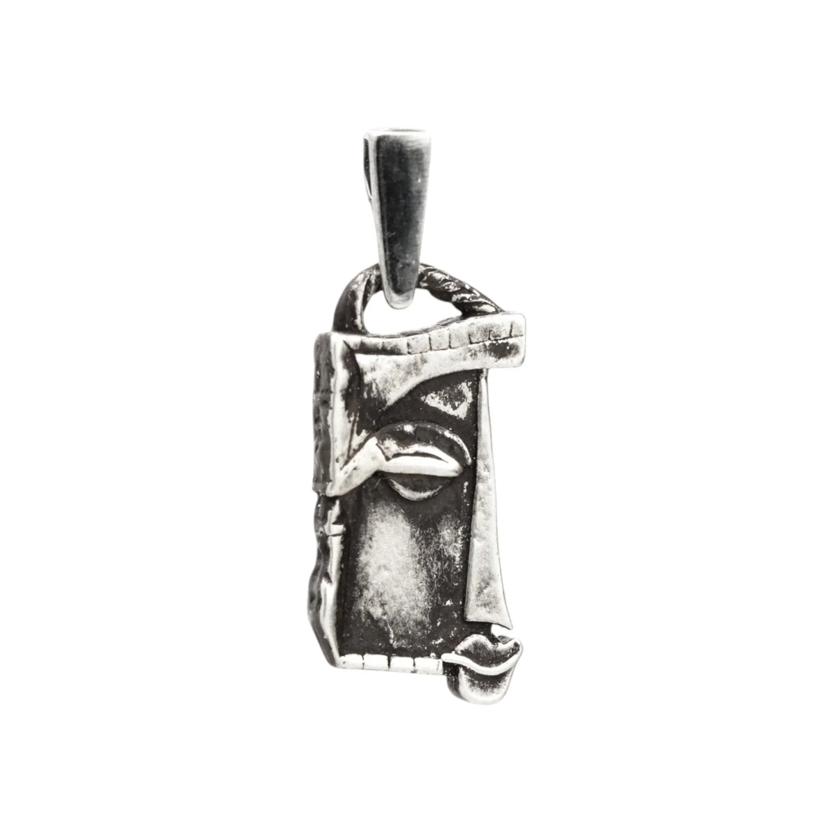 Pandantiv „Chipul Muzei” din argint 925, bijuterie sculpturală realizată manual pentru suflete creative, în stil boho și rustic | Art Diva