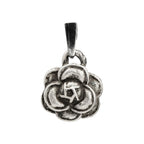 Pandantiv „Camelie” realizat manual din argint 925, talisman pentru frumusețe și eleganță, bijuterie sculpturală în stil boho și rustic | Art Diva