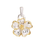 Pandantiv „Floare de cireș” din argint 925 cu accente aurii – talisman pentru primăvară și nou început, bijuterie sculpturală handmade în stil boho și rustic | Art Diva
