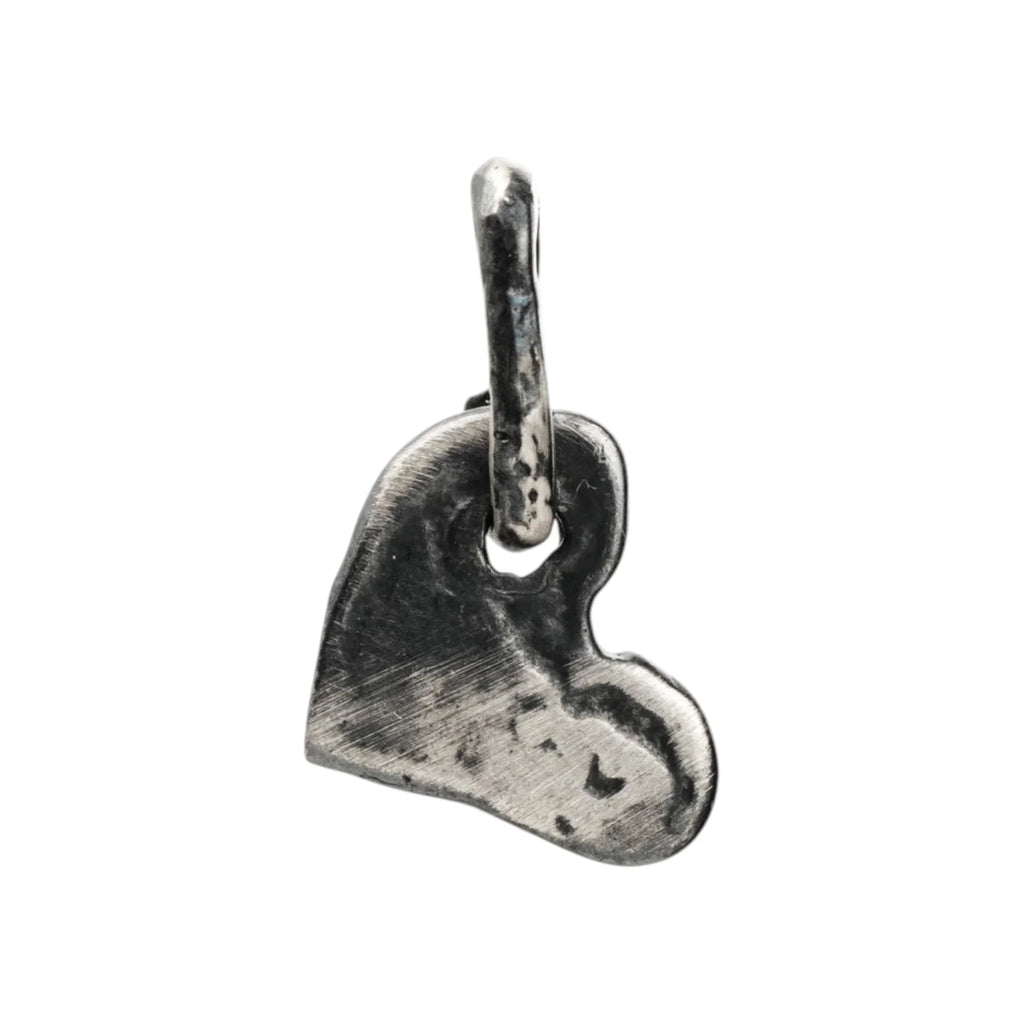 Pandantiv Inimă din argint 925 – talisman al iubirii, bijuterie sculpturală realizată manual în stil boho, cu aspect rustic | Art Diva