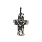 Pandantiv „Cruce cu inimă” din argint 925 – talisman boho al credinței și al iubirii, bijuterie sculpturală și cadou pentru mamă, fiică sau prietenă | Art Diva
