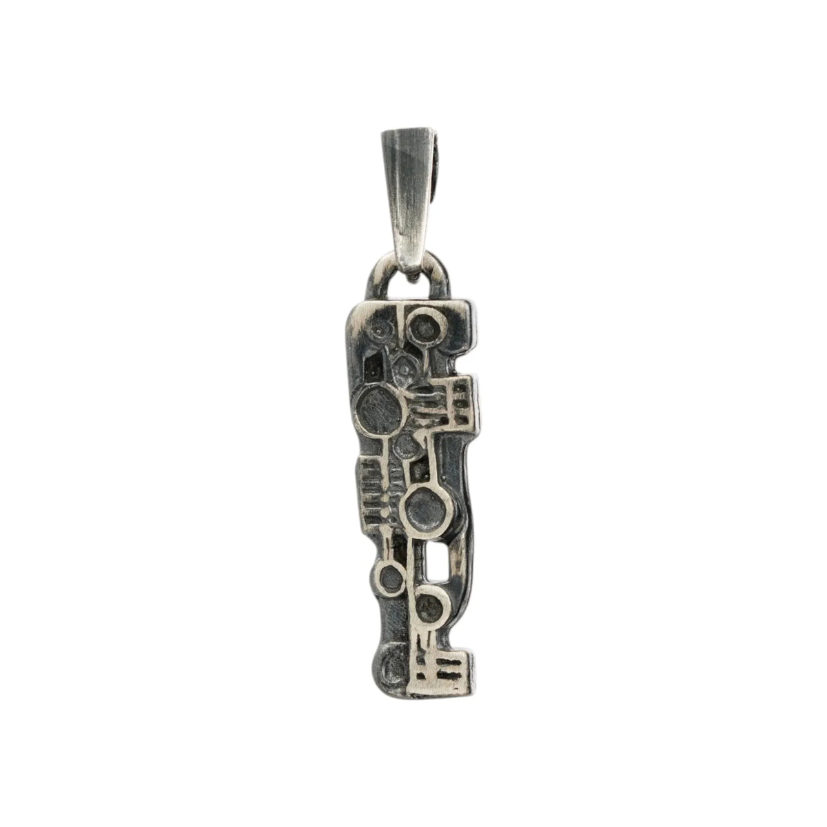 Pandantiv „Puls” realizat manual din argint 925, bijuterie sculpturală artistică pentru forță și ritm, în stil boho și rustic | Art Diva