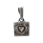 Pandantiv „Inimă în pătrat” din argint 925, realizat manual – talisman pentru iubire și afecțiune, bijuterie sculpturală în stil boho și rustic | Art Diva