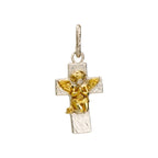 Pandantiv „Rugăciunea Îngerului” din argint 925 cu accente aurii – talisman al credinței și al protecției spirituale, bijuterie sculpturală în stil boho | Art Diva