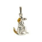 Pandantiv Câine din argint 925 cu accente aurii – talisman pentru loialitate, dragoste de animale și legătura cu prietenul tău necuvântător | Art Diva