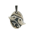 Pandantiv „Puișori îndrăgostiți” din argint 925, realizat manual – simbol al iubirii și al armoniei, bijuterie sculpturală în stil boho și rustic | Art Diva