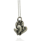 Pandantiv „Inimă dublă” din argint 925 – bijuterie sculpturală în stil boho și rustic | Art Diva