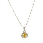 Pandantiv Cruce cu relief din argint 925 și accente aurii – talisman boho realizat manual pentru credință și forță spirituală, un cadou special | Bijuterie sculpturală din colecția „Strălucire” | Art Diva