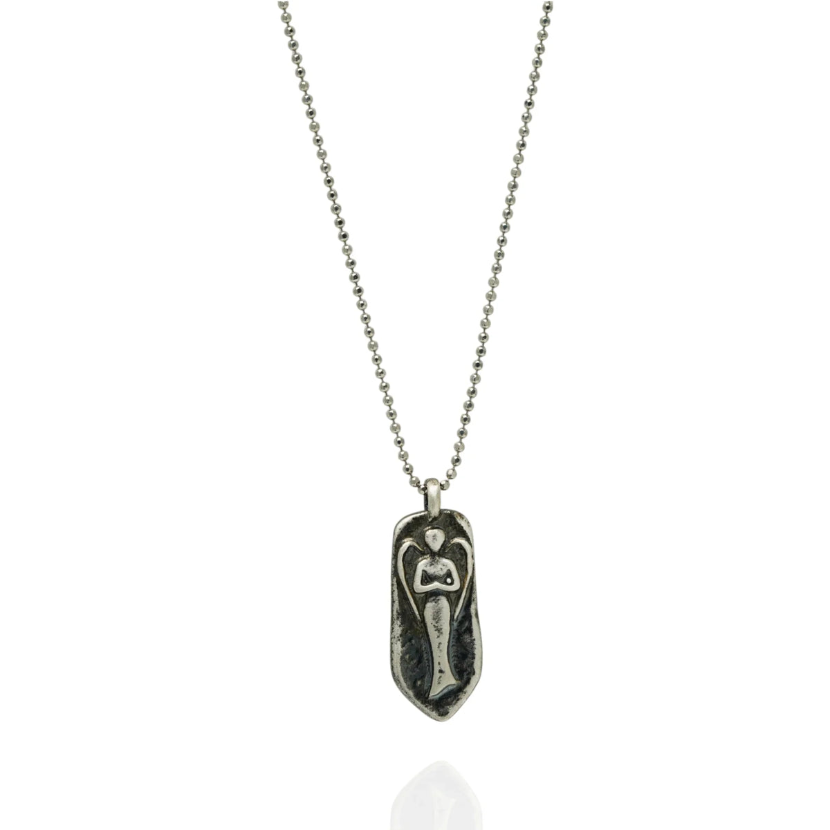 Pandantiv „Înger păzitor” din argint 925 – talisman sculptural pentru protecție și forță interioară, bijuterie oxidată în stil boho și rustic | Art Diva