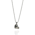 Pandantiv Inimă din argint 925 – talisman al iubirii, bijuterie sculpturală realizată manual în stil boho, cu aspect rustic | Art Diva