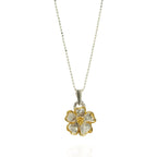 Pandantiv „Floare de cireș” din argint 925 cu accente aurii – talisman pentru primăvară și nou început, bijuterie sculpturală handmade în stil boho și rustic | Art Diva