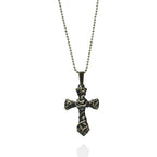 Pandantiv Cruce cu Trandafir din argint 925 – design oxidat boho-rustic | Art Diva