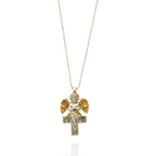 Pandantiv „Înger pe Cruce” pentru femei din argint 925 – talisman handmade pentru protecție și lumină, bijuterie sculpturală în stil boho și rustic | Art Diva