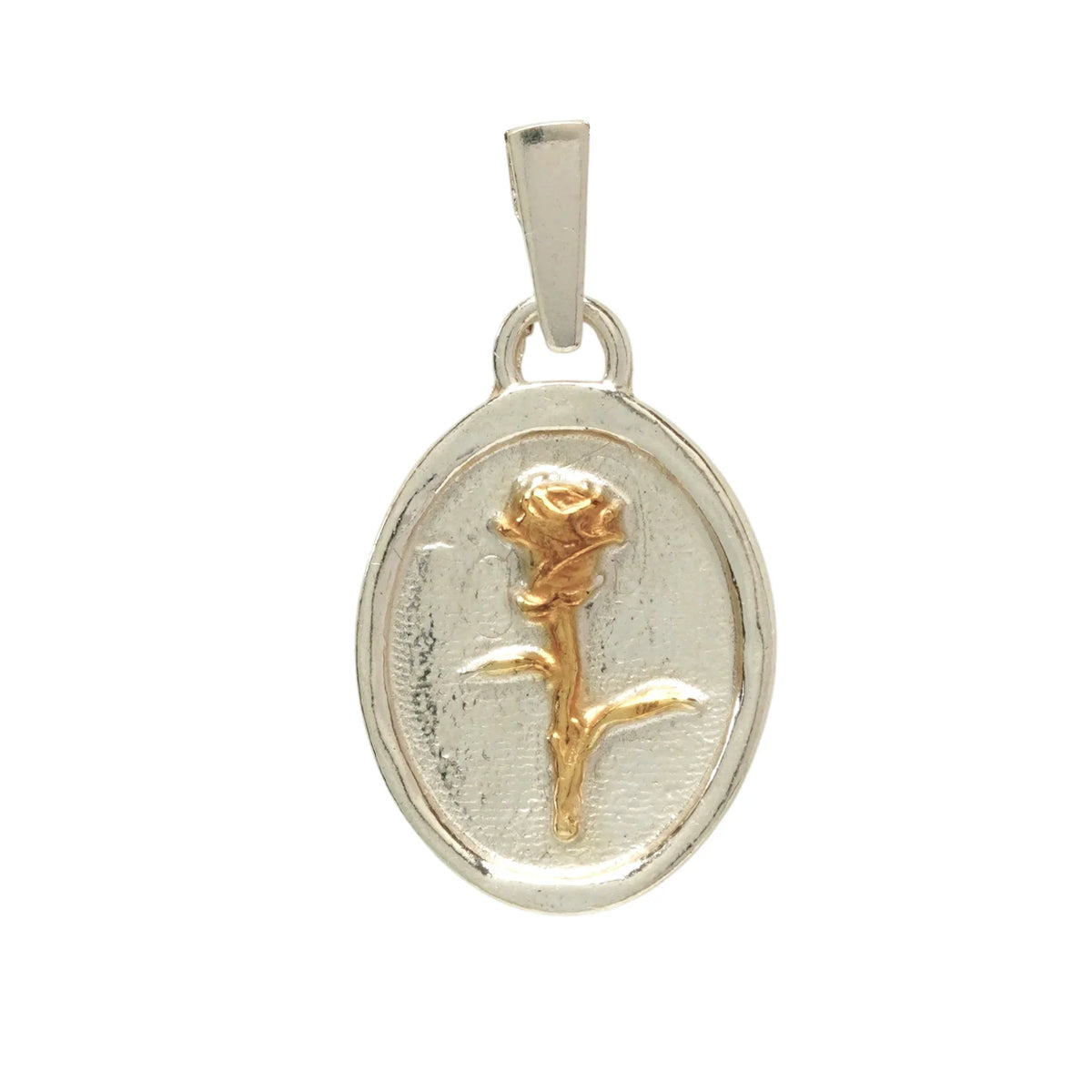 Pandantiv Trandafir „Memento Vivere” din argint 925 cu accente aurii – bijuterie artistică realizată manual și talisman | Art Diva