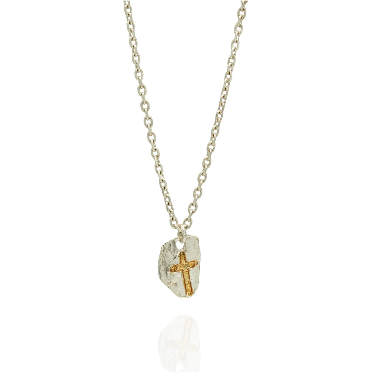 Pandantiv „Cruce masivă” pentru bărbați din argint 925, lustruit manual – talisman pentru forță, reziliență și protecție, bijuterie sculpturală în stil boho și rustic | Art Diva
