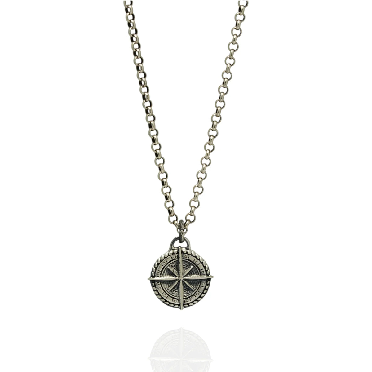 Pandantiv „Busolă” din argint 925 – talisman pentru orientare, protecție și forță interioară, bijuterie sculpturală în stil boho rustic | Art Diva