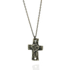 Pandantiv „Cruce mare și masivă pentru bărbați cu inimă” din argint 925 – talisman pentru forță, credință și protecție | Bijuterie boho, rustică și sculpturală | Art Diva