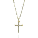 Pandantiv cruce pentru bărbați din argint 925 cu accente aurii – design boho și rustic | Art Diva