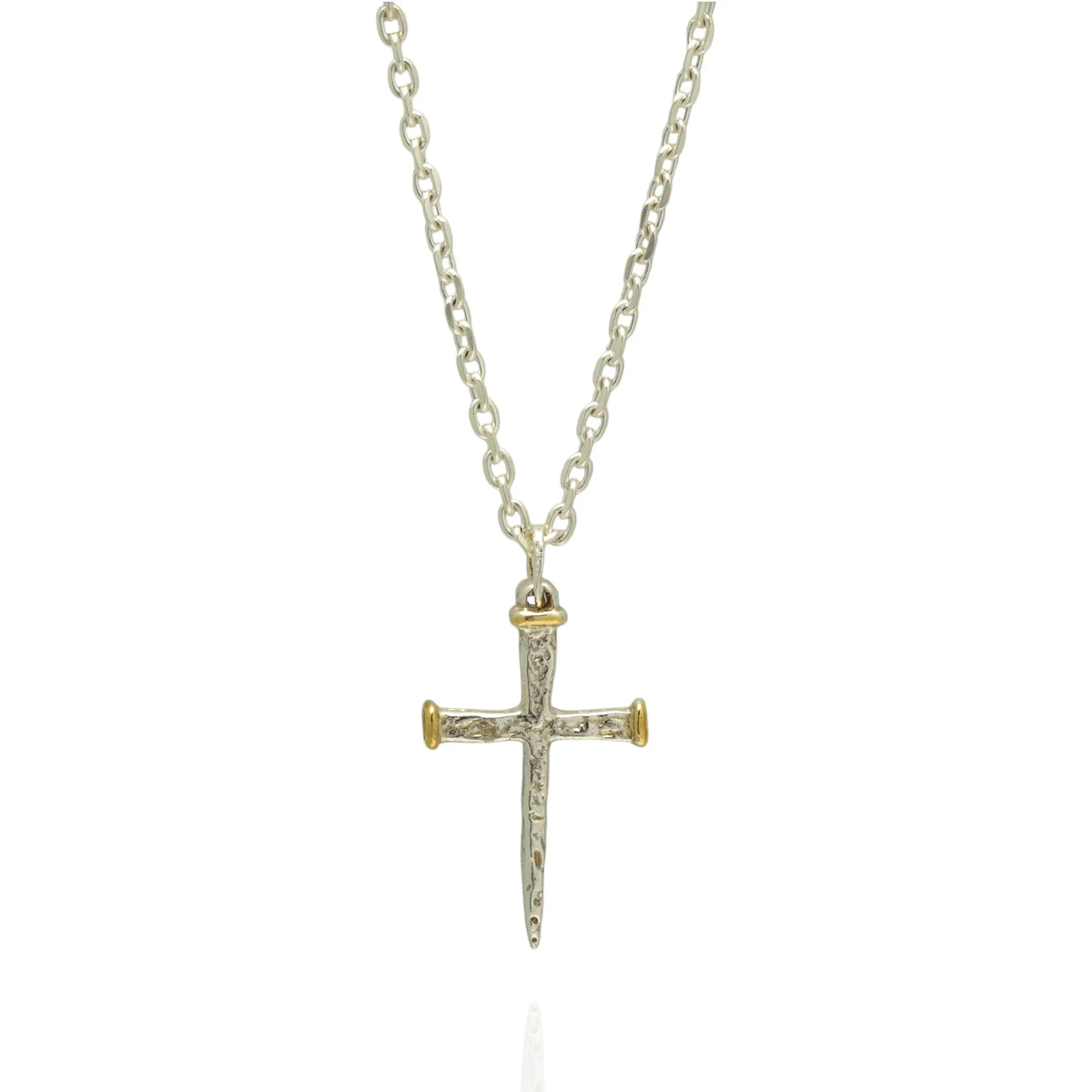 Pandantiv cruce pentru bărbați din argint 925 cu accente aurii – design boho și rustic | Art Diva