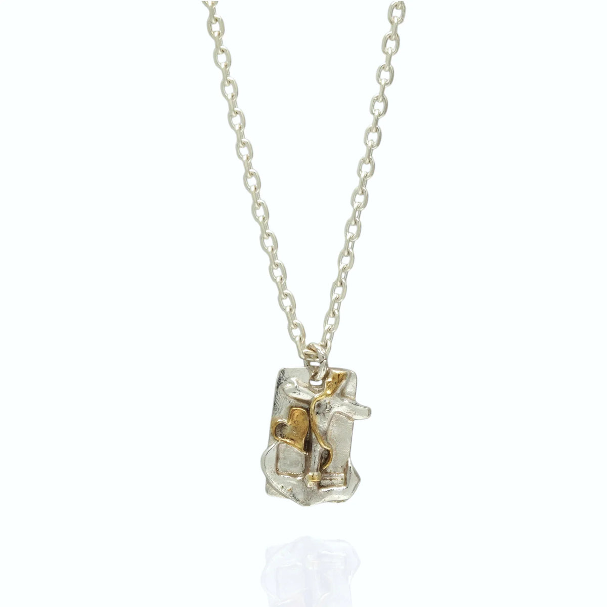 Pandantiv „Credință, Speranță și Iubire” pentru bărbați din argint 925 cu accente aurii – bijuterie handmade | Art Diva