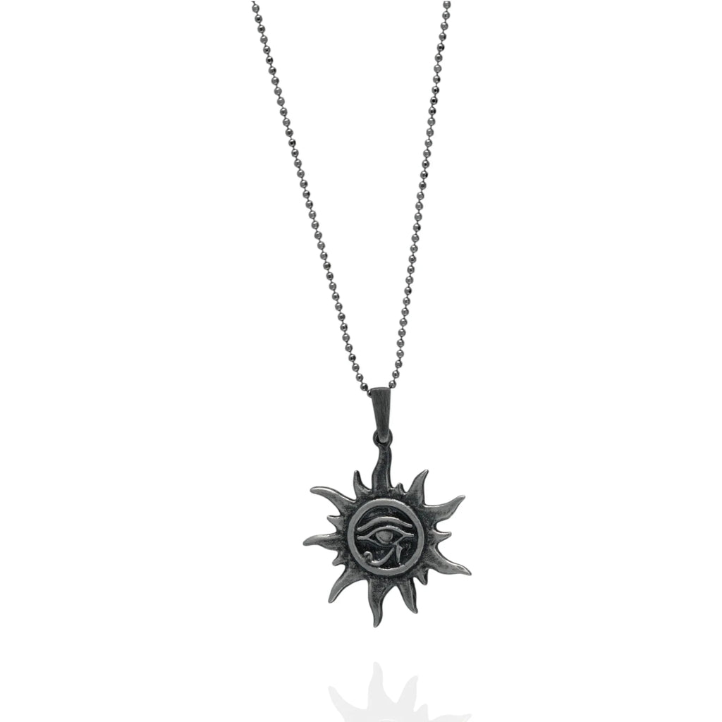 Pandantiv „Ochiul lui Ra – Talisman solar” din argint 925 – bijuterie sculpturală oxidată în stil boho-rustic | Art Diva