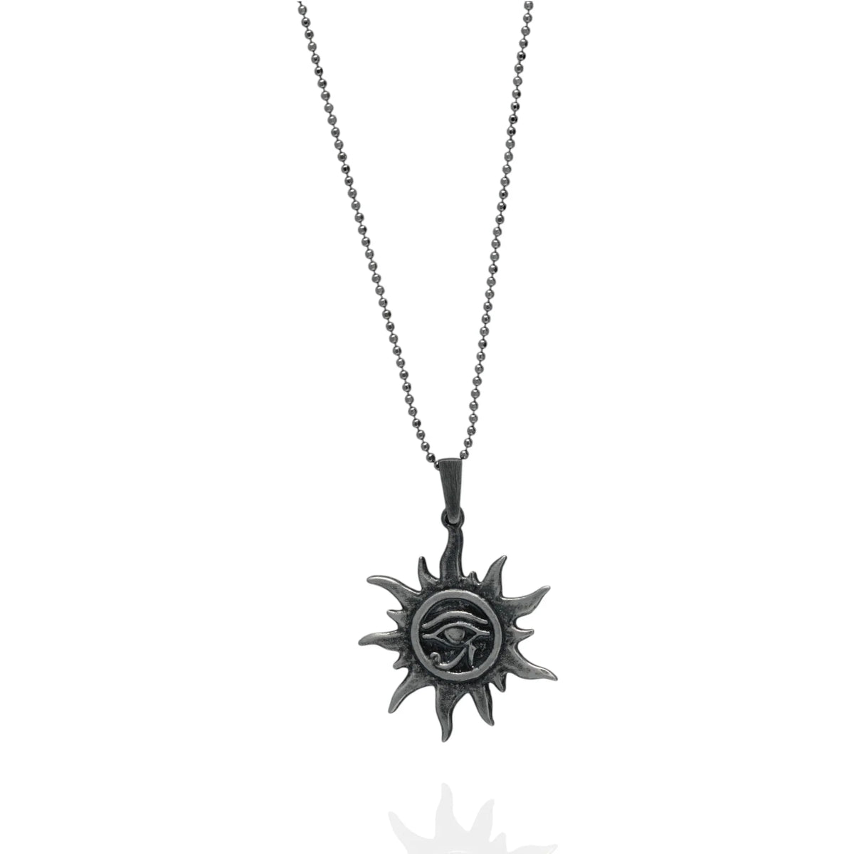Pandantiv „Ochiul lui Ra – Talisman solar” din argint 925 – bijuterie sculpturală oxidată în stil boho-rustic | Art Diva