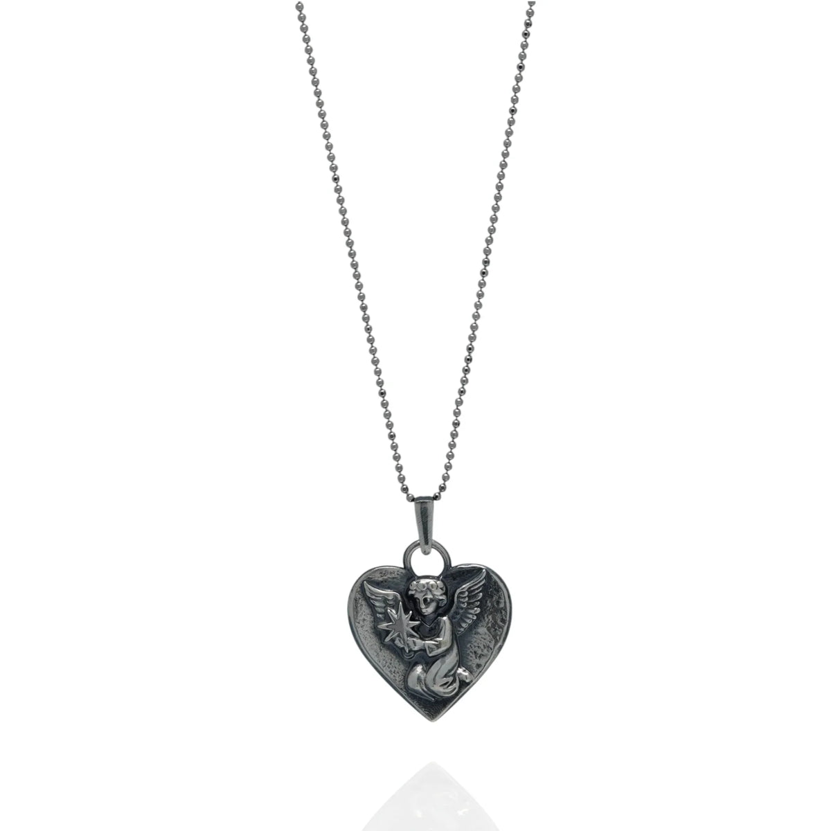 Pandantiv „Înger Ceresc cu Stea” din argint 925 – talisman handmade pentru iubire, amintire și protecție, bijuterie sculpturală în stil boho și rustic | Art Diva