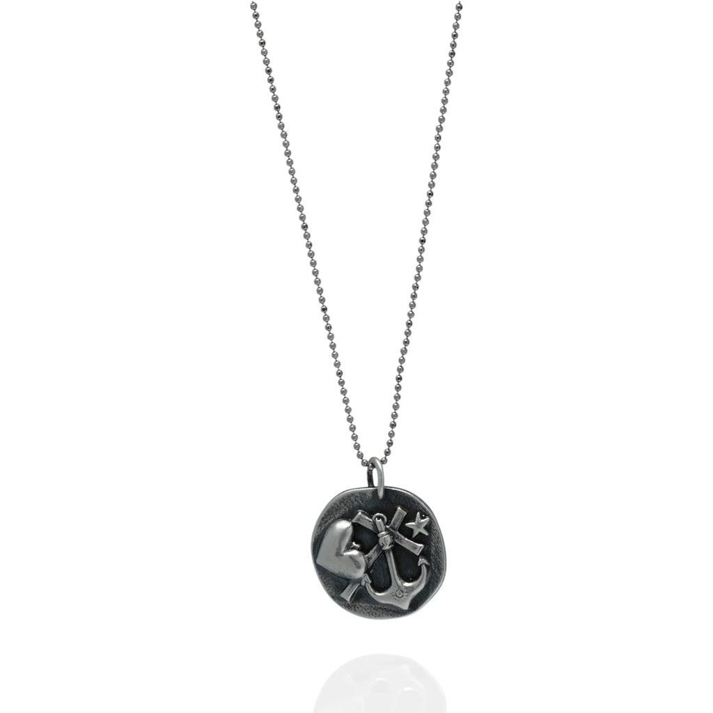 Pandantiv „Credință • Iubire • Speranță” din argint 925 – talisman pentru forță și liniște interioară, bijuterie sculpturală în stil boho și rustic | Art Diva