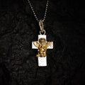 Pandantiv rugăciunea îngerului din argint 925 cu accente aurii – talisman de credință și protecție, stil boho, Art Diva