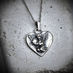 Pandantiv „Înger Ceresc cu Stea” din argint 925 – talisman handmade pentru iubire, amintire și protecție, bijuterie sculpturală în stil boho și rustic | Art Diva