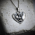 Pandantiv „Înger Ceresc cu Stea” din argint 925 – talisman handmade pentru iubire, amintire și protecție, bijuterie sculpturală în stil boho și rustic | Art Diva