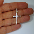 Pandantiv Cruce cu cuie din argint 925 cu accente placate în aur – talisman pentru credință și forță, realizat manual în stil rustic | Art Diva