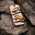 Pandantiv două păsărele din argint 925 cu accente aurii – talisman pentru iubire și armonie, handmade, Art Diva